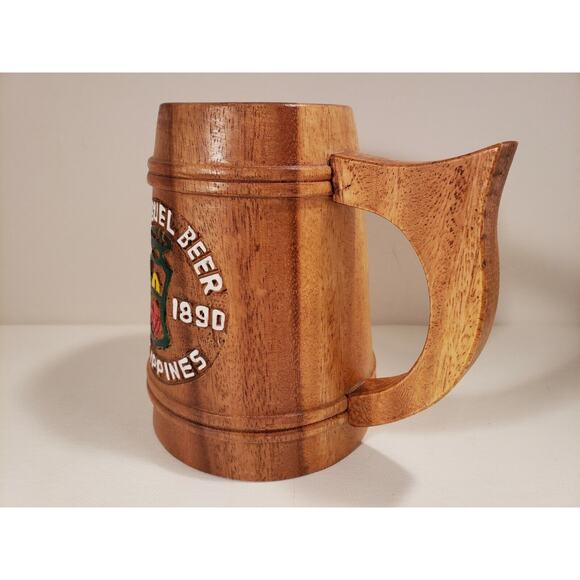 San Miguel Philippines Beer Mug Stein Wood - Picture 6 of 8